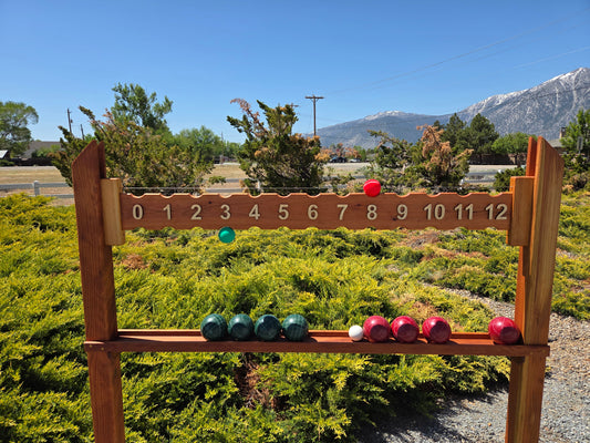 Large Bocce Scoreboard, Ball Rail, and End Post