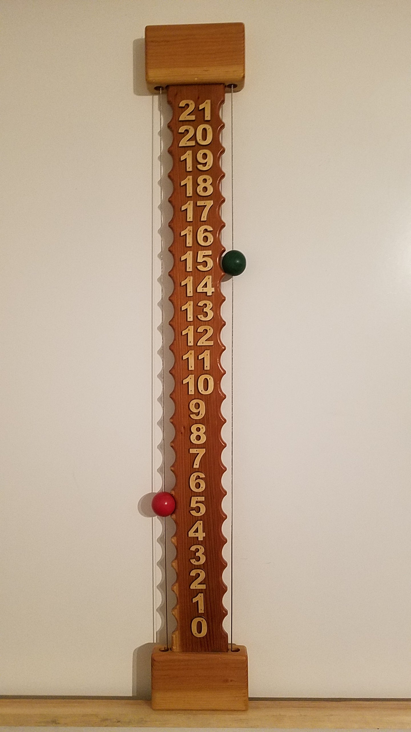 Bocce Scoreboard Vertical, 0-21 number