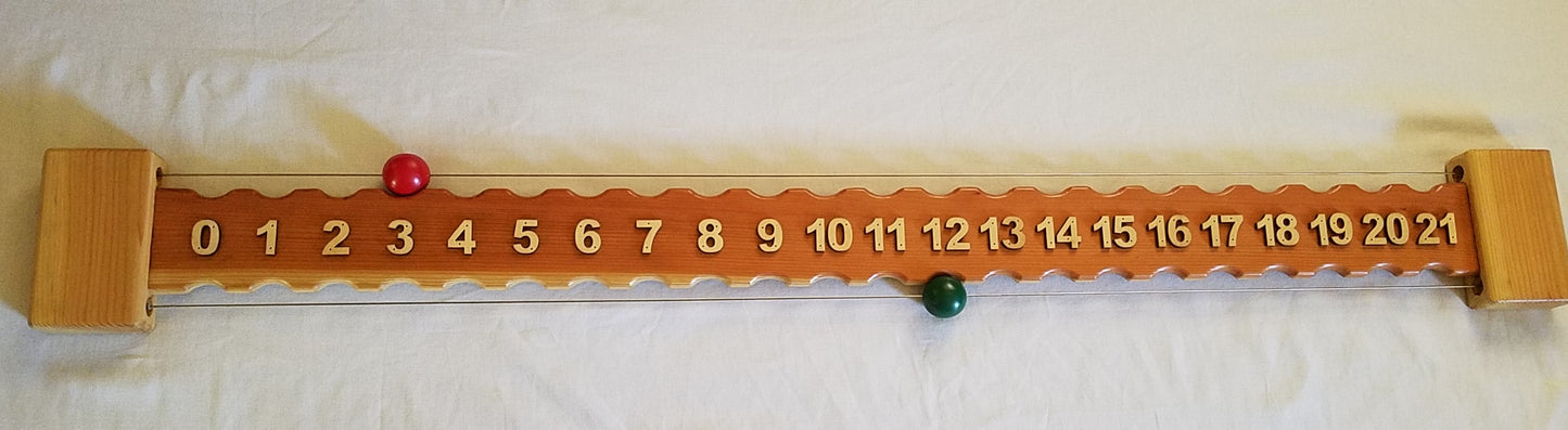 Bocce Scoreboard - horizontal, 0-21 numbers, Original Design Limited Qty.